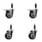 Service Caster 3.5'' Maroon Poly Swivel 1'' Expanding Stem Caster Set 2 Total Lock Brakes, 4PK SCC-EXTTL20S3514-PPUB-MRN-2-S-2-1 - alternate 1
